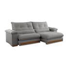 Sofá 3 Lugares Retrátil e Reclinável Qatar Linho Cinza 200 cm