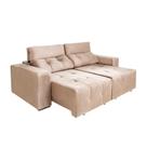 Sofá 3 Lugares Retrátil e Reclinável Roma Suede Bege