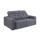 Sofá 3 Lugares Retrátil e Reclinável Roma Suede Cinza
