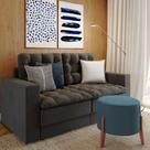 Sofá 3 Lugares Retrátil Essen Suede Grafite Sofá 3 Lugares Retrátil Essen Suede Grafite