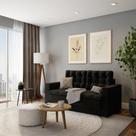 Sofá 3 Lugares Retrátil Essen Suede Preto Sofá 3 Lugares Retrátil Essen Suede Preto