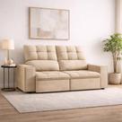 Sofá 3 Lugares Retrátil Reclinável 1,80m Suede Bege firme Conforto Sala Premiere Sofá 3 Lugares Retrátil Reclinável 1,80m Suede Bege firme Conforto Sala Premiere