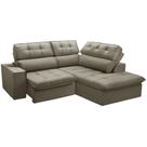 Sofá 3 Lugares Retrátil Reclinável Chaise Direito 243cm Solin F04 Veludo Amêndoa - Lyam Decor Sofá 3 Lugares Retrátil Reclinável Chaise Direito 243cm Solin F04 Veludo Amêndoa - Lyam Decor
