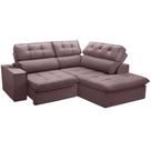 Sofá 3 Lugares Retrátil Reclinável Chaise Direito 243cm Solin F04 Veludo Lilás - Lyam Decor Sofá 3 Lugares Retrátil Reclinável Chaise Direito 243cm Solin F04 Veludo Lilás - Lyam Decor