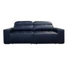 Sofá 3 Lugares Retrátil Reclinável Levi 250cm Couro Azul Escuro - Sallar Home