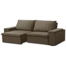 Sofá 3 Lugares Retrátil Reclinável Para Sala 225cm Malfati F04 Veludo Amêndoa - Lyam Decor