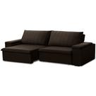 Sofá 3 Lugares Retrátil Reclinável Para Sala 245cm Malfati F04 Veludo Marrom Escuro - Lyam Decor
