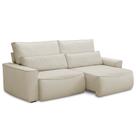Sofá 3 Lugares Retrátil Reclinável Para Sala De Estar 210cm Odilon F04 Linho Creme - Lyam Decor