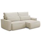 Sofá 3 Lugares Retrátil Reclinável Para Sala De Estar 230cm Odilon F04 Linho Creme - Lyam Decor