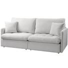 Sofá 3 Lugares Retrátil Reclinável Para Sala de Estar 254cm Aden K01 Bouclê Soft Bege - Lyam Decor