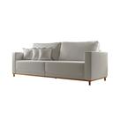 Sofá 3 Lugares Riviera Linho Cinza 210 cm