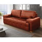 Sofá 3 Lugares Roma 230cm Laranja Conhaque