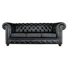 Sofá 3 Lugares Sala de Estar 235cm Chesterfield Pés Madeira Couro Preto - Gran Belo Sofá 3 Lugares Sala de Estar 235cm Chesterfield Pés Madeira Couro Preto - Gran Belo