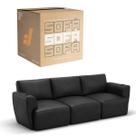 Sofá 3 Lugares Sala De Estar em material sintético Modular Damie Na Caixa