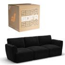 Sofá 3 Lugares Sala De Estar em Tecido Bouclé Modular Damie Na Caixa Sofá 3 Lugares Sala De Estar em Tecido Bouclé Modular Damie Na Caixa