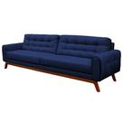 Sofá 3 Lugares Sala de Estar Eros 180 cm Veludo Azul Marinho Base Fixa G15 - Gran Belo