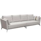 Sofá 3 Lugares Sala De Estar Living 250cm Pés Industrial Evan D06 Veludo Bege - Lyam Decor