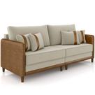 Sofá 3 Lugares Sala de Estar Living 252cm Asbury K01 Veludo Bege material sintético Camel - Lyam Decor