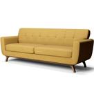 Sofá 3 Lugares Sala de Estar Miami 210 cm D02 Veludo Mostarda C-279 - Lyam Decor