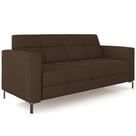 Sofá 3 Lugares Sala Living Industrial 180cm Senna K01 Veludo Marrom - Lyam Decor