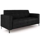 Sofá 3 Lugares Sala Living Industrial 200cm Senna K01 material sintético Preto - Lyam Decor