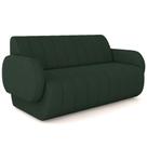 Sofá 3 Lugares Sala Living Orgânico 188cm Fávara K01 Veludo Verde - Lyam Decor