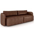 Sofá 3 Lugares Sala Living Orgânico 240cm Oregon K01 material sintético Marrom - Lyam Decor