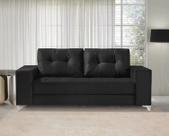 Sofá 3 Lugares Suede Preto Linha