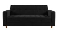 Sofá 3 lugares Verona 1,80m Suede Preto - Ecotec Decor