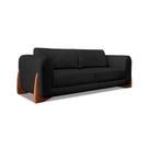 Sofá 3 Lugares Yves Bouclé Preto 200 cm Sofá 3 Lugares Yves Bouclé Preto 200 cm