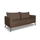 Sofá 3 Lugares Zeus Veludo Marrom 180 cm