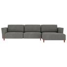 Sofá 350cm com Chaise Direita Franz Suede Grafite G52 - Gran Belo
