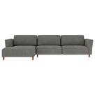 Sofá 370cm com Chaise Esquerda Franz Suede Grafite G52 - Gran Belo Sofá 370cm com Chaise Esquerda Franz Suede Grafite G52 - Gran Belo