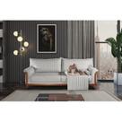 Sofá 4 Lugares 220x94x92cm Linho Louise com Cama Pet