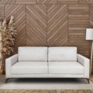 Sofa 4 Lugares 230Cm Veludo Pes Henry Bege/Imbuia