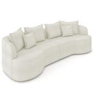 Sofá 4 Lugares 250cm Orgânico Quito K04 Bouclê Areia - Mpozenato