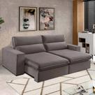 Sofá 4 Lugares 250cm Retrátil e Reclinável Free Veludo Bege Natural