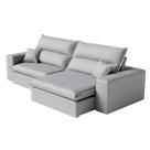 Sofá 4 Lugares Atlanta Reclinável 2,70m em Chenille Cor:Cinza Sofá 4 Lugares Atlanta Reclinável 2,70m em Chenille Cor:Cinza