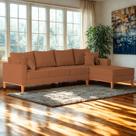 Sofá 4 Lugares Beny com Chaise Direito Linho Terracota
