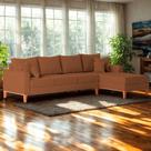 Sofá 4 Lugares Beny com Chaise Direito material sintético Terracota Sofá 4 Lugares Beny com Chaise Direito material sintético Terracota