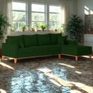 Sofá 4 Lugares Beny com Chaise Direito Suede Verde Sofá 4 Lugares Beny com Chaise Direito Suede Verde