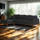 Sofá 4 Lugares Beny com Chaise Esquerdo Linho Grafite Sofá 4 Lugares Beny com Chaise Esquerdo Linho Grafite