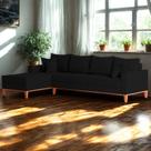 Sofá 4 Lugares Beny com Chaise Esquerdo Linho Preto