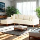 Sofá 4 Lugares Beny com Chaise Esquerdo material sintético Bege