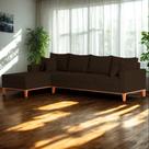 Sofá 4 Lugares Beny com Chaise Esquerdo material sintético Marrom