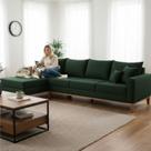 Sofá 4 Lugares Beny com Chaise Esquerdo Suede Verde Sofá 4 Lugares Beny com Chaise Esquerdo Suede Verde