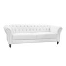 Sofá 4 Lugares Bérgamo 260cm Couro Branco - Gran Belo