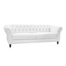 Sofá 4 Lugares Bérgamo 260cm Couro Branco - Gran Belo