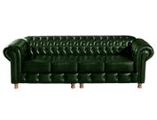 Sofá 4 Lugares Bipartido Luis Xv Decoração Retrô Sala Verde Sofá 4 Lugares Bipartido Luis Xv Decoração Retrô Sala Verde