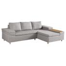 Sofá 4 Lugares Clássico com Chaise Direito Linho Palha